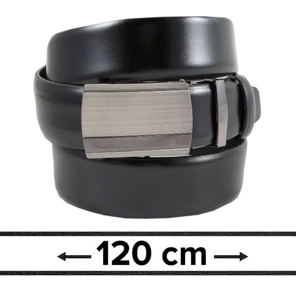 Pasek Czarny do Spodni 120 cm, Automatyczna Klamra, Skórzany, Elegancki -VICTORIO. Czarne paski męskie Victorio, ze skóry, eleganckie. Za 99.00 zł.