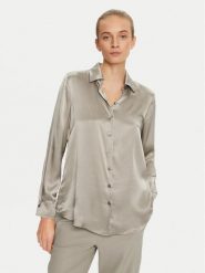 Marella Koszula Sifone 2423116035 Beżowy Regular Fit. Brązowe koszule damskie Marella, bez wzorów, z satyny, bez kołnierzyka, bez ramiączek. Za 489.99 zł.