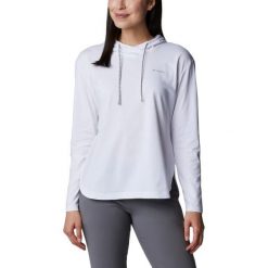 Bluza damska Columbia Sun Trek z kapturem. Białe bluzy damskie Columbia, na lato, m, bez wzorów, z bawełny, sportowe, bez ramiączek, z kapturem. W wyprzedaży za 206.00 zł.