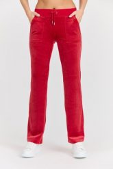 JUICY COUTURE Damskie czerwone dresowe spodnie Del Ray Pant. Czerwone spodnie dresowe damskie Juicy Couture, bez wzorów, z dresówki, długie. W wyprzedaży za 347.99 zł.