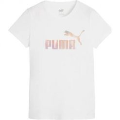 Koszulka sportowa damska Puma Ess+ Summer Daze. Białe koszulki sportowe damskie Puma, s, bez wzorów, z bawełny, bez ramiączek, na fitness i siłownię. Za 165.00 zł.
