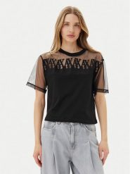 Armani Exchange T-Shirt XW000516 AF10359 UC001 Czarny Cropped Fit. Czarne t-shirty damskie Armani Exchange, xs, bez wzorów, z bawełny, bez kołnierzyka, bez ramiączek. Za 259.99 zł.