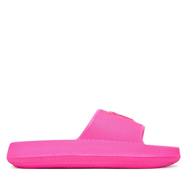 Klapki Guess. Czerwone klapki damskie Guess, z aplikacjami, bez obcasa, bez zapięcia. Za 152.99 zł.