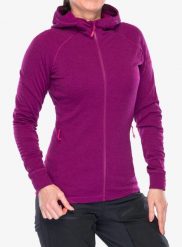 Bluza z kapturem damska Rab Nexus Hoody. Fioletowe bluzy damskie RAB, m, bez wzorów, z elastanu, klasyczne, bez ramiączek, z kapturem. Za 422.39 zł.