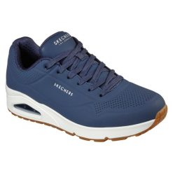 Tenisówki Skechers Model Uno - Stand On Air Kolor Niebieski. Niebieskie buty sportowe męskie Skechers, bez wzorów, z materiału, sportowe, bez zapięcia. Za 437.00 zł.