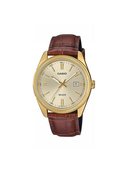 Casio Zegarek Timeless Collection MTP-1302PGL-9AVEF Brązowy. Brązowe, analogowe zegarki męskie Casio, bez wzorów. Za 309.99 zł.
