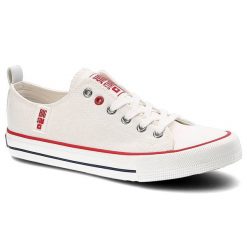Białe Trampki Big Star Modne Buty Damskie Półbuty. Białe półbuty damskie BIG STAR, bez wzorów, retro, bez obcasa, na płaskiej podeszwie, bez zapięcia. Za 89.00 zł.