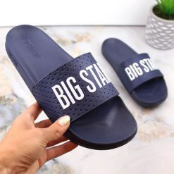 Klapki młodzieżowe piankowe lekkie granatowe Big Star MM274714. Klapki damskie BIG STAR, bez wzorów, z materiału, młodzieżowe, bez obcasa, bez zapięcia. Za 59.99 zł.