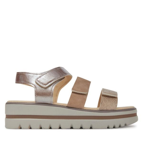 Sandały Clara Barson. Brązowe sandały damskie Clara Barson, bez wzorów, bez obcasa, na koturnie, bez zapięcia. Za 119.99 zł.