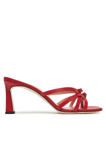 Pollini Klapki SA28217C0MTC0501 Czerwony. Czerwone klapki damskie Pollini, bez wzorów, ze skóry, bez obcasa, bez zapięcia. Za 1,579.00 zł.