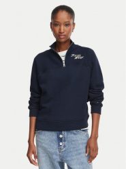 Tommy Hilfiger Bluza WW0WW51878 Granatowy Regular Fit. Niebieskie bluzy damskie Tommy Hilfiger, xl, bez wzorów, z bawełny, bez ramiączek, bez kaptura. Za 649.99 zł.