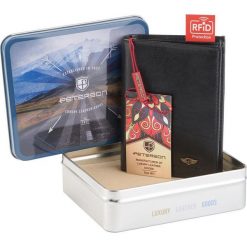 Peterson Pionowy portfel męski na karty z ochroną RFID Blocking System Peterson NoSize. Brązowe portfele męskie Peterson, bez wzorów. Za 185.42 zł.