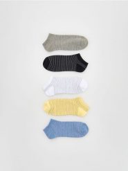 5 pack skarpet - jasnożółty. Żółte skarpety męskie Reserved, bez wzorów. Za 49.99 zł.