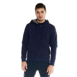 Męska bluza Leone z kapturem i zamkiem błyskawicznym Lifestyle. Niebieskie bluzy męskie LEONE 1947 APPAREL, l, bez wzorów, z tkaniny, sportowe, bez ramiączek, z kapturem. W wyprzedaży za 223.60 zł.