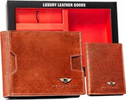 Peterson Zestaw Prezentowy: Skórzany Portfel Męski, Etui I Brelok. Portfele męskie Peterson, bez wzorów. Za 234.00 zł.