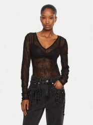 Gestuz Body Laila 10909443 Czarny Slim Fit. Czarne body Gestuz, bez wzorów, z syntetyku. Za 279.99 zł.