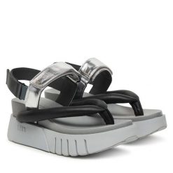 Sandały United Nude. Szare sandały damskie United Nude, bez wzorów, bez obcasa, na koturnie, bez zapięcia. Za 1,051.99 zł.