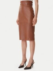 Elisabetta Franchi Spódnica skórzana GP-09Z-61E2-V890 Brązowy Regular Fit. Brązowe spódnice damskie Elisabetta Franchi, bez wzorów, ze skóry. Za 3,789.00 zł.