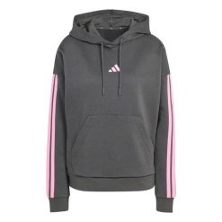 Bluza damska z kapturem adidas Essentials 3-stripes Fleece. Szare bluzy damskie Adidas, xs, bez wzorów, z materiału, eleganckie, bez ramiączek, z kapturem. Za 234.00 zł.