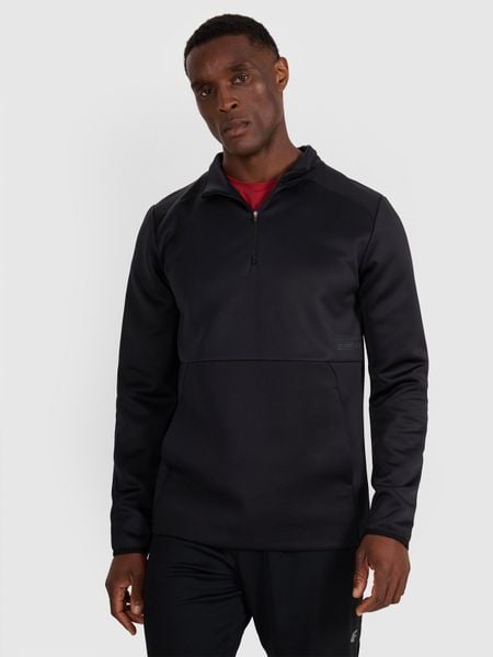 4F Bluza treningowa regular szybkoschnąca męska - czarna XXL. Czarne bluzy sportowe męskie 4F, m, bez wzorów, z dzianiny, bez kaptura, do biegania. W wyprzedaży za 189.99 zł.