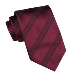 Męski Krawat - Angelo di Monti - Bordowy, Faktura w Prążek. Czerwone krawaty i muchy Angelo di Monti, bez wzorów, z tkaniny, eleganckie. Za 45.00 zł.