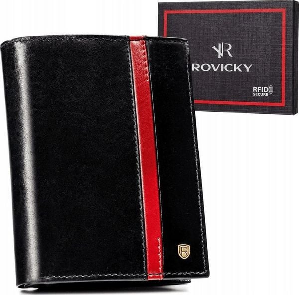 Rovicky Duży, skórzany portfel męski z systemem RFID bez zapięcia zewnętrznego - Rovicky NoSize. Portfele męskie ROVICKY, bez wzorów. Za 143.26 zł.