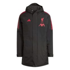 Parka Tiro Stadium Liverpool FC 2025/26. Czarne parki męskie Adidas, m, bez wzorów, sportowe, bez kołnierzyka, bez kaptura. Za 1,000.89 zł.