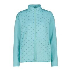 Damska rozciągliwa polarowa bluza z zamkiem CMP. Niebieskie bluzy damskie CMP, s, bez wzorów, z materiału, sportowe, bez ramiączek, bez kaptura. Za 312.50 zł.
