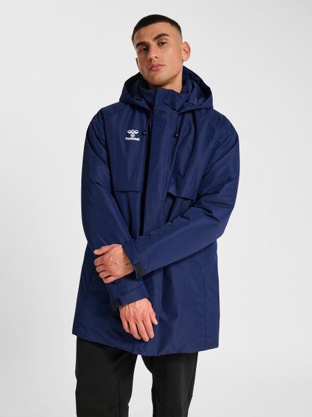 Parka Hummel GO. Niebieskie parki męskie Hummel, na zimę, xl, bez wzorów, z poliamidu, bez kołnierzyka, bez kaptura. Za 411.90 zł.