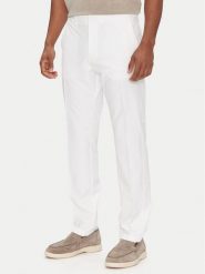 BOSS Spodnie materiałowe T_Commuter-Slim 50534303 Biały Slim Fit. Białe spodnie materiałowe męskie Boss, bez wzorów, z materiału. Za 379.99 zł.