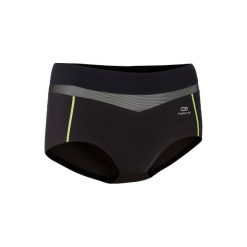 Bokserki do biegania. Czarne majtki damskie KALENJI, z elastanu. W wyprzedaży za 29.99 zł.