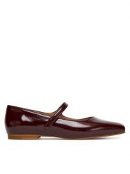 Balagan Baleriny Pass Bordowy. Czerwone balerinki damskie BALAGAN, bez wzorów, z lakierowanej skóry, bez obcasa, bez zapięcia. Za 439.99 zł.