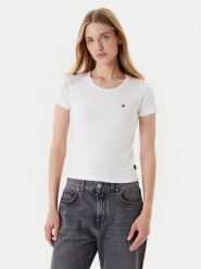 Converse T-Shirt 10027252-A01 Biały Slim Fit. Białe t-shirty damskie Converse, s, bez wzorów, z bawełny, bez kołnierzyka, bez ramiączek. Za 89.99 zł.