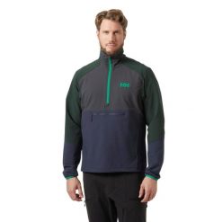 Kurtka przeciwwiatrowa 1/2 zip Helly Hansen Cascade Shield. Fioletowe kurtki męskie Helly Hansen, bez wzorów, z softshellu, bez kaptura, trekkingowe. Za 680.50 zł.