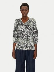Olsen Bluzka 11105066 Brązowy Regular Fit. Brązowe bluzki damskie Olsen, bez wzorów, z bawełny, bez kołnierzyka, bez ramiączek. Za 179.99 zł.
