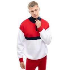 Męski sweter dzianinowy ze stójką Siroko Sapporo red. Czerwone swetry męskie SIROKO, m, bez wzorów, z dzianiny, sportowe, bez kołnierzyka, bez ramiączek. Za 169.00 zł.