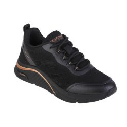Buty sportowe Sneakersy damskie, Skechers Arch Fit S-Miles - Sonrisas. Czarne obuwie sportowe damskie Skechers, bez wzorów, bez zapięcia, trekkingowe. Za 389.99 zł.