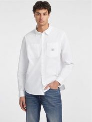 Guess Jeans Koszula M4YH37 WGCF1 Biały Regular Fit. Białe koszule męskie Guess Jeans, m, z aplikacjami, z bawełny, bez kołnierzyka, bez ramiączek. Za 189.99 zł.