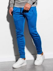 Ombre Spodnie męskie dresowe P867 - niebieskie XXL. Niebieskie spodnie sportowe męskie Ombre, m, bez wzorów, z dresówki. Za 39.99 zł.