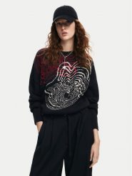 Desigual Sweter Toulouse Lacroix 24WWJF54 Czarny Loose Fit. Czarne swetry nierozpinane damskie Desigual, s, bez wzorów, z syntetyku, bez kołnierzyka, bez ramiączek. Za 333.21 zł.