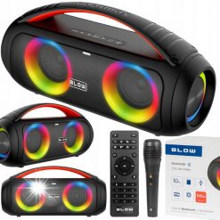 Głośnik Blow MOCNY GŁOŚNIK BLUETOOTH PRZENOŚNY BOOMBOX MIKROFON PILOT USB SD FM KARAOKE. Głośniki przenośne Blow. Za 464.20 zł.