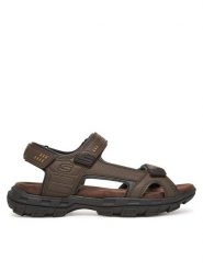 Skechers Sandały Garver-Louden 64487/BRN Brązowy. Brązowe sandały męskie Skechers, bez wzorów, ze skóry, bez zapięcia. Za 229.99 zł.