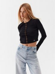 Calvin Klein Jeans Kardigan J20J221349 Czarny Slim Fit. Czarne kardigany damskie Calvin Klein Jeans, l, bez wzorów, z jeansu, bez kołnierzyka. Za 459.99 zł.