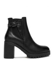 Clara Barson Botki CEO-MAGNA HL221125 Czarny. Czarne botki damskie Clara Barson, bez wzorów, z materiału, bez obcasa, na słupku, bez zapięcia. Za 169.99 zł.