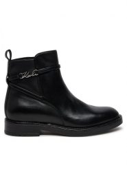 KARL LAGERFELD Botki KL41444 Czarny. Czarne botki damskie KARL LAGERFELD, bez wzorów, ze skóry, bez obcasa, na płaskiej podeszwie, bez zapięcia. Za 779.99 zł.