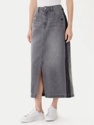 Adidas Spódnica jeansowa adicolor 3-Stripes JW2659 Szary Regular Fit. Szare spódnice damskie Adidas, bez wzorów, z bawełny. Za 279.99 zł.