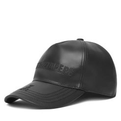 Czapka z daszkiem Patrizia Pepe. Czarne czapki damskie Patrizia Pepe, bez wzorów. Za 449.99 zł.