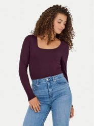 ONLY Bluzka Lea 15302647 Fioletowy Slim Fit. Fioletowe bluzki damskie ONLY, s, bez wzorów, z syntetyku, bez kołnierzyka, bez ramiączek. Za 109.99 zł.