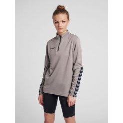 Bluza do piłki nożnej damska Hummel demi-zip hml AUTHENTIC. Szare bluzy damskie Hummel, xs, bez wzorów, sportowe, bez ramiączek, bez kaptura. W wyprzedaży za 165.50 zł.