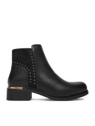 DeeZee Botki HX21055-38 Czarny. Czarne botki damskie DeeZee, bez wzorów, z materiału, bez obcasa, na płaskiej podeszwie, bez zapięcia. Za 179.99 zł.
